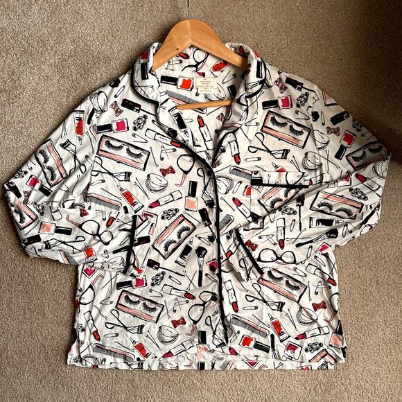 Kate Spade Loungewear Dream A Little Dream Cosmetic Makeup Pajama Top size L - Picture 5 of 12